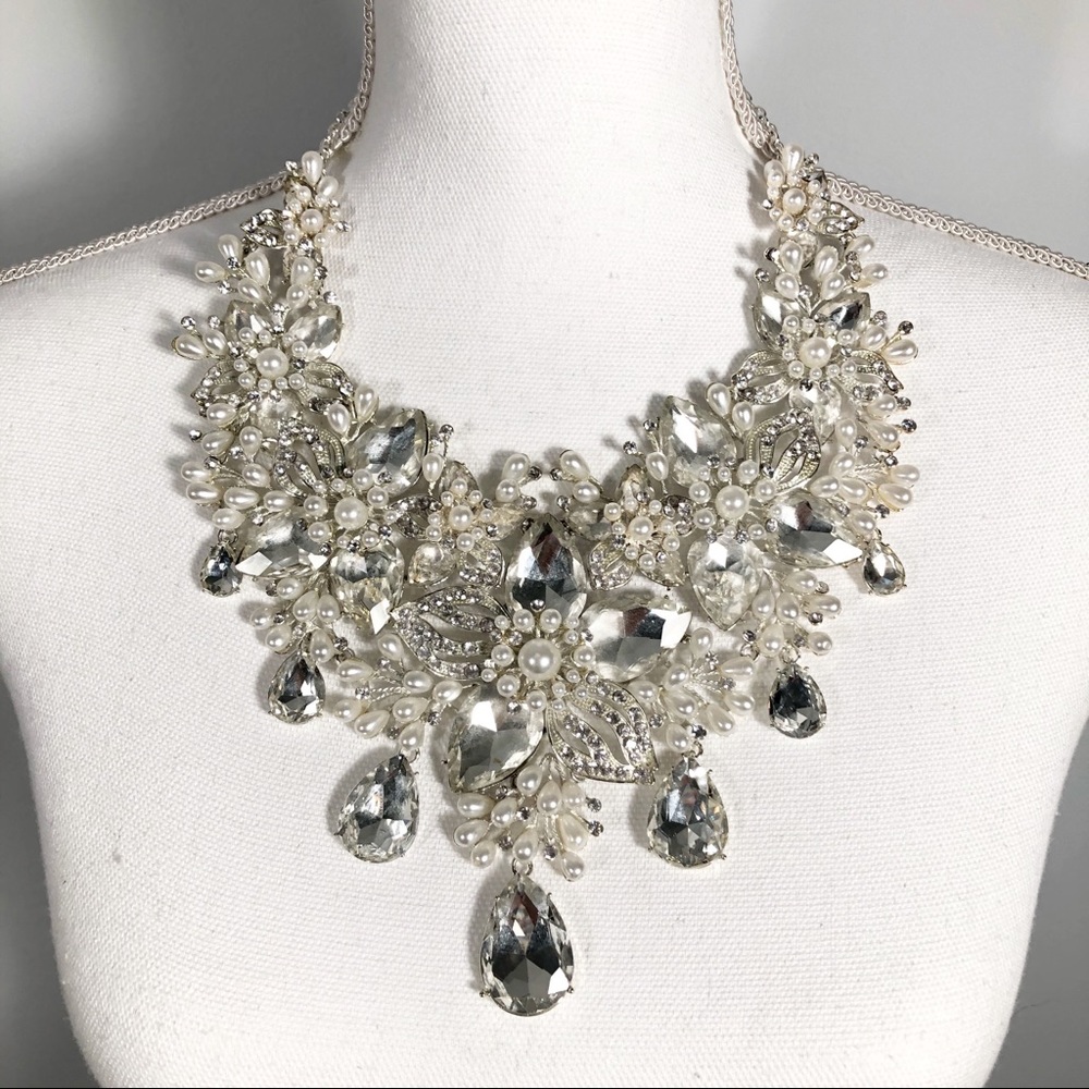 Princess Pageant Rhinestone Pearl Necklace NWOT - Picture 6 of 8